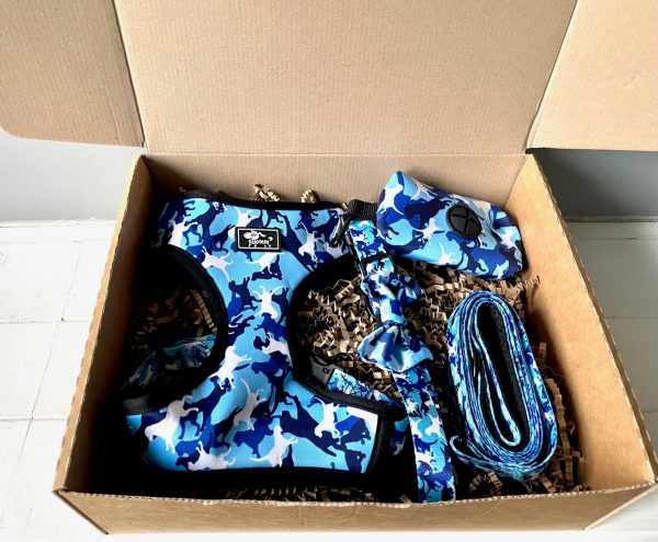 Blue Camouflage 4 piece Dog Harness Set - Image 2