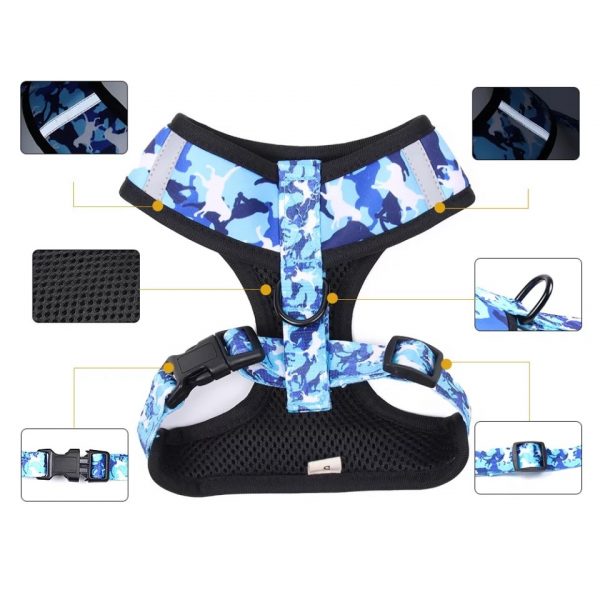 Grey Camouflage 4 piece Dog Harness Set - Image 3